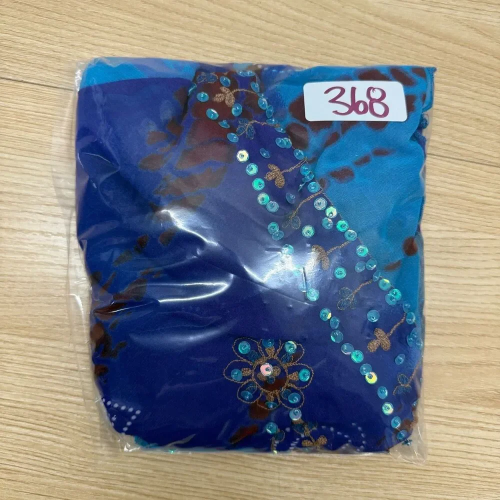 Vtg Y2k Beaded Babydoll Fairy Top Women 3X Blue Ethereal Sheer Gypsy Boho Hippie - Picture 15 of 15